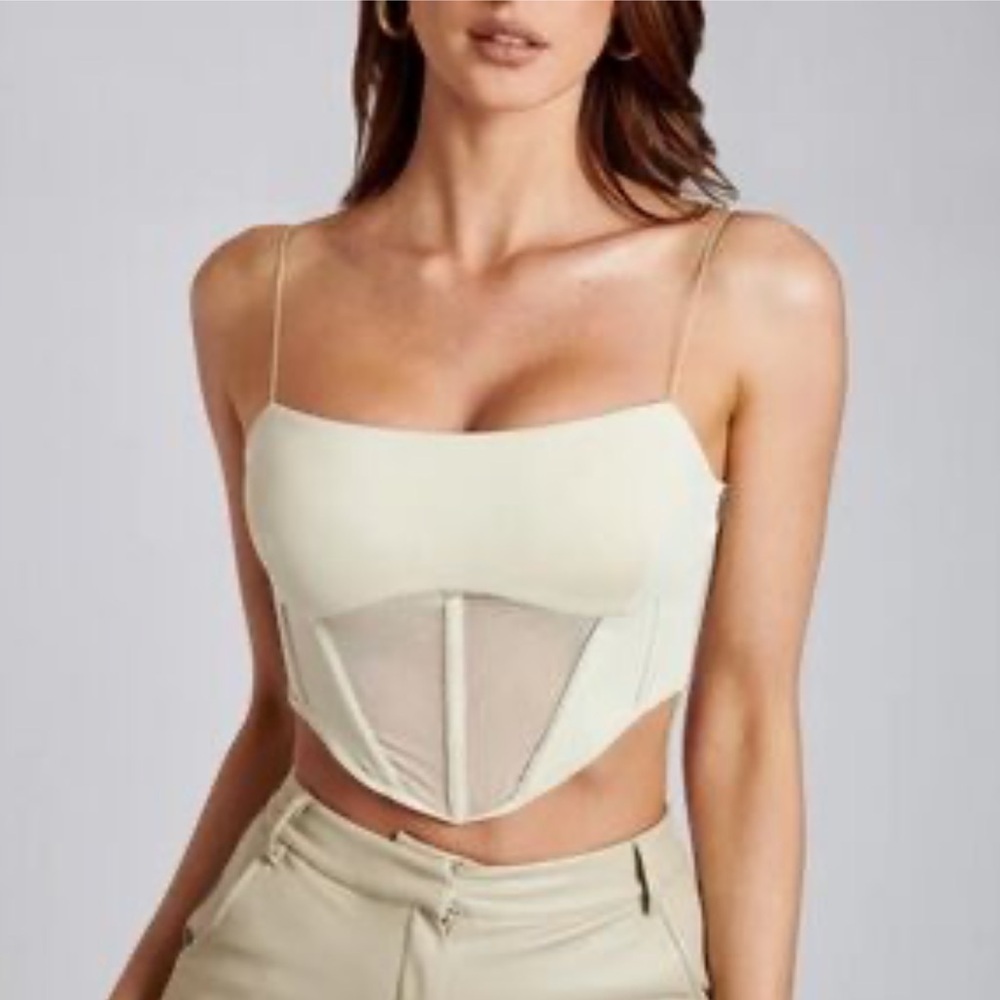 MESHKI Jada Mesh Corset Bustier Top